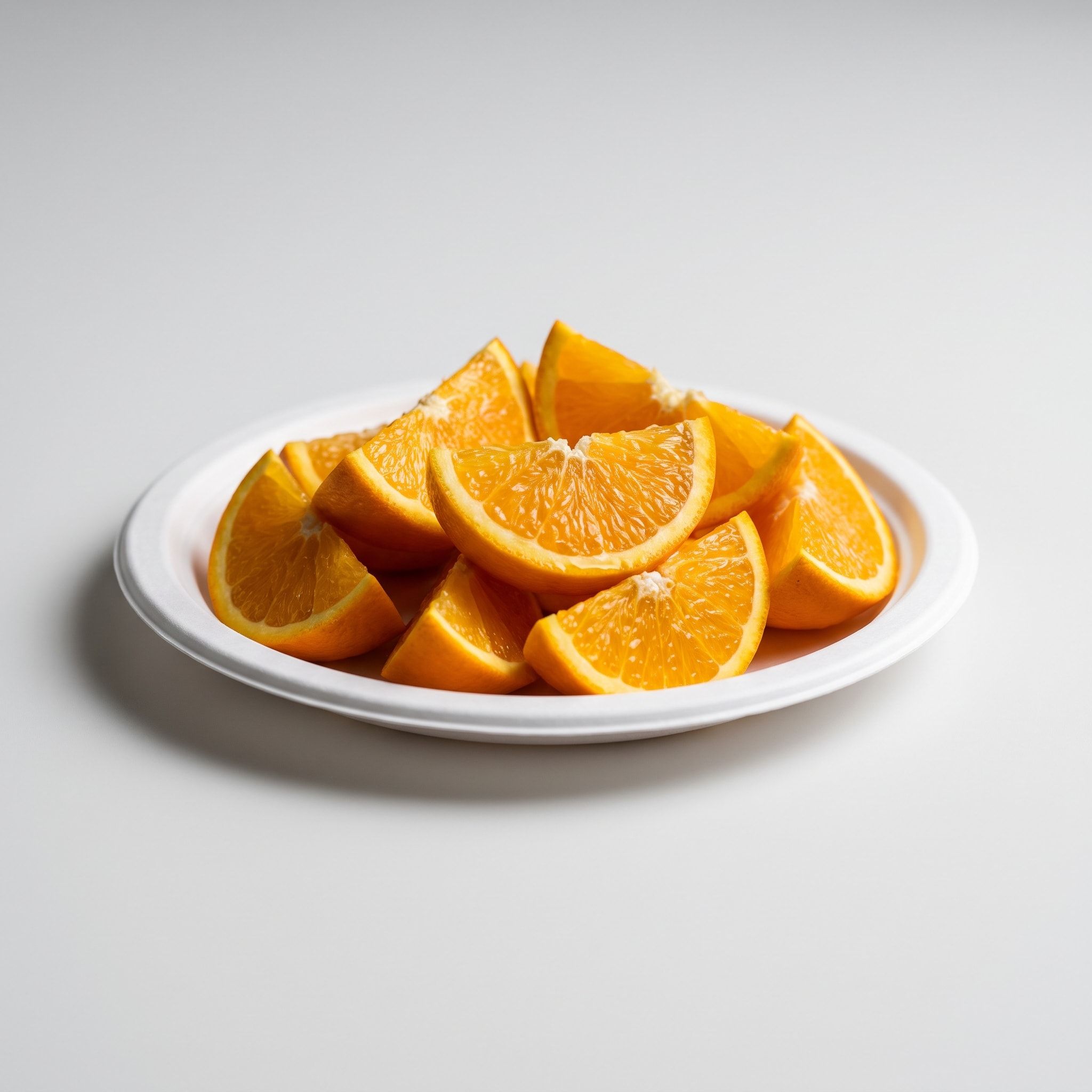 Half-time orange quarters on a plate